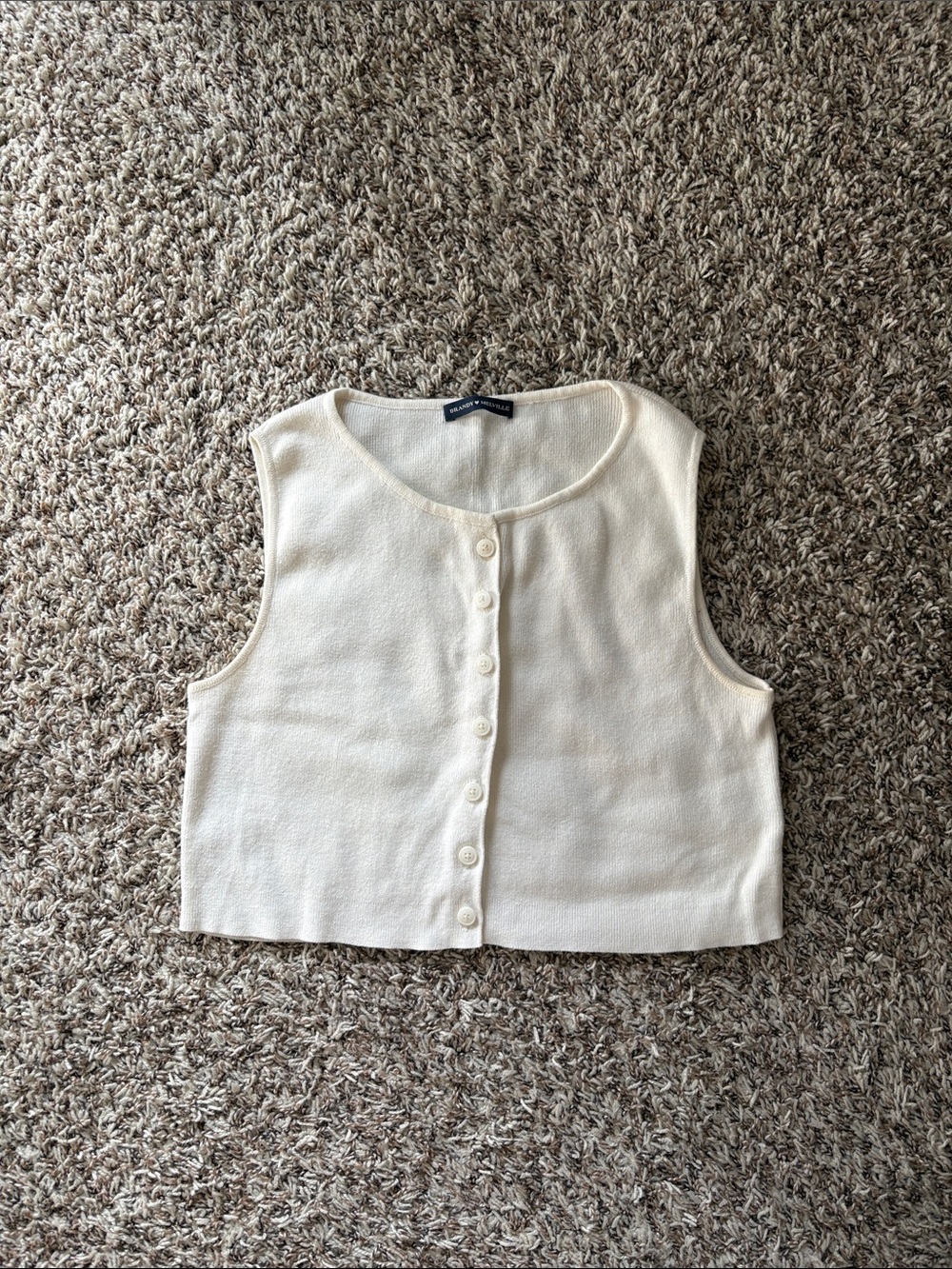 Brandy Melville Cream Button-Front Tank/Vest